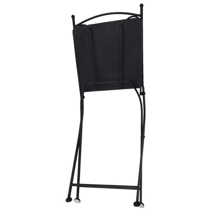 vidaXL Mosaic Bistro Set | Grey and Black | Powder-coated iron and ceramic