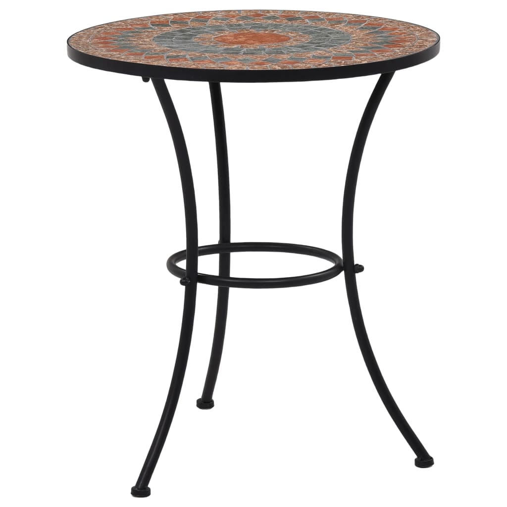 vidaXL Mosaic Bistro Set | Terracotta, Grey, Orange