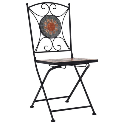 vidaXL Mosaic Bistro Set | Terracotta, Grey, Orange