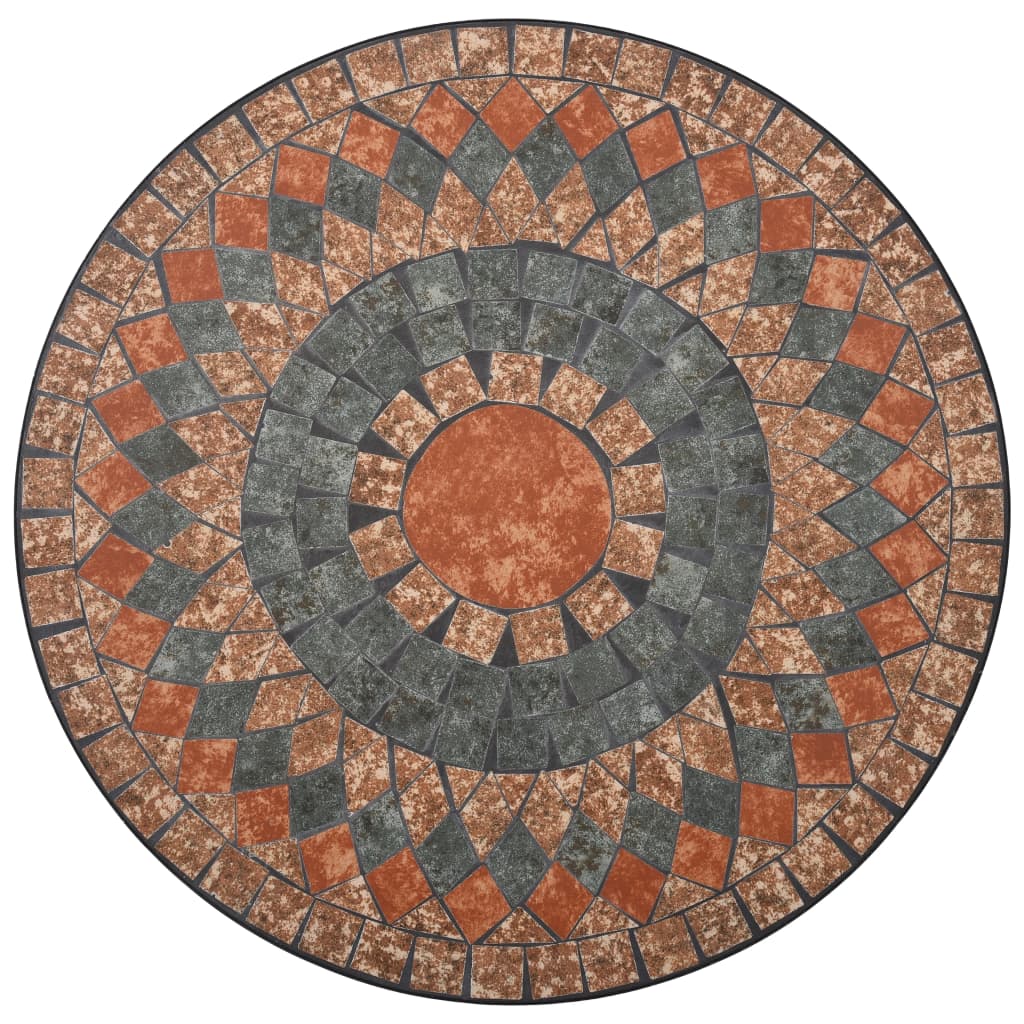vidaXL Mosaic Bistro Set | Terracotta, Grey, Orange