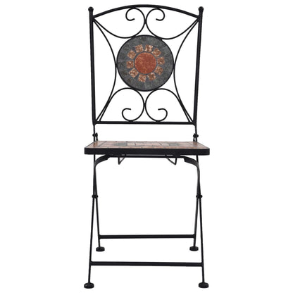 vidaXL Mosaic Bistro Set | Terracotta, Grey, Orange