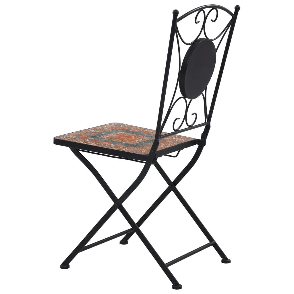 vidaXL Mosaic Bistro Set | Terracotta, Grey, Orange