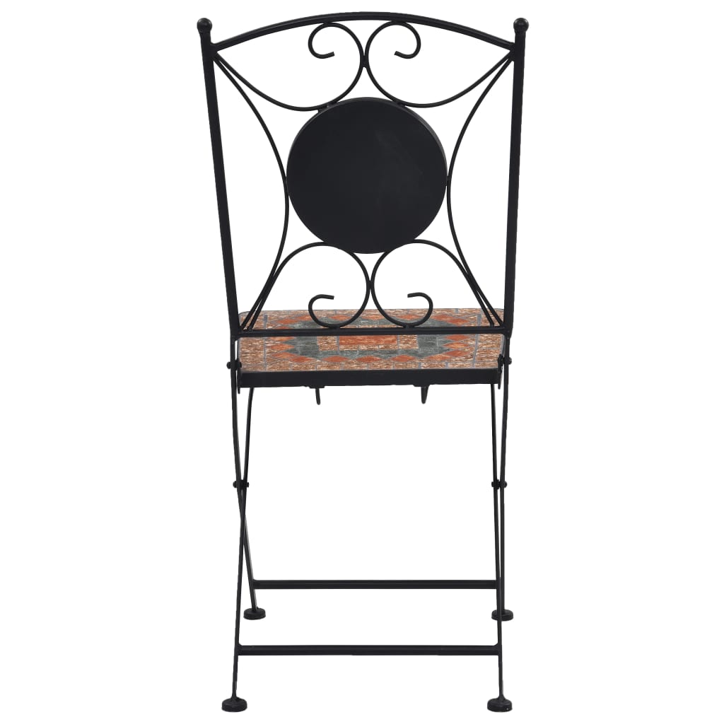 vidaXL Mosaic Bistro Set | Terracotta, Grey, Orange