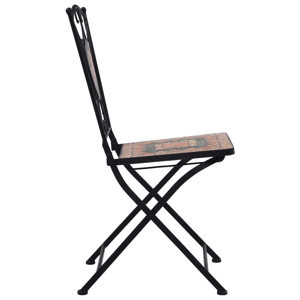 vidaXL Mosaic Bistro Set | Terracotta, Grey, Orange
