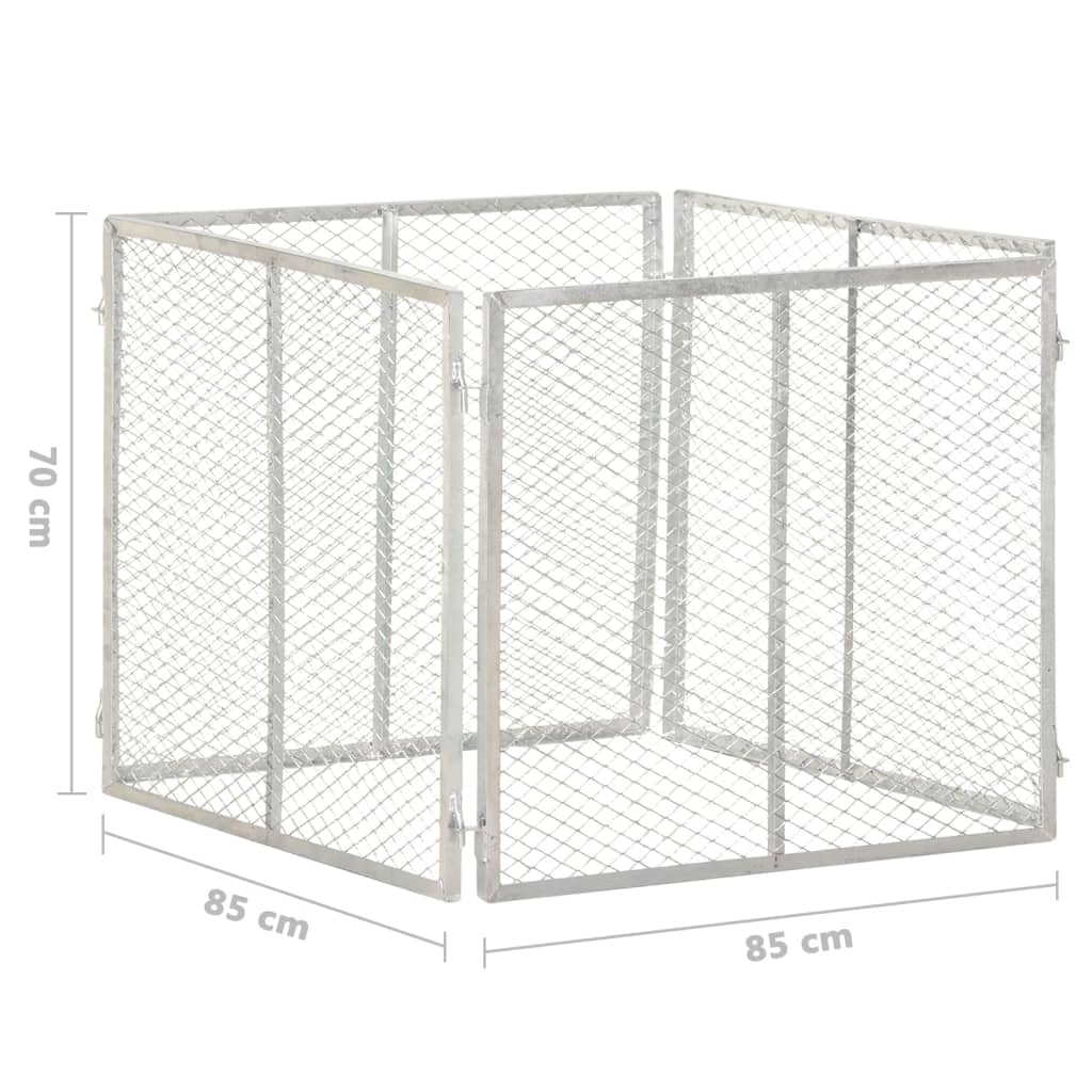vidaXL Garden Composter 85x85x70 cm Galvanised Iron
