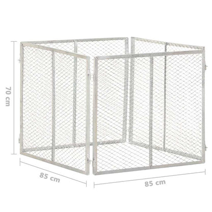 146149 vidaXL Garden Composter 85x85x70 cm Galvanised Iron