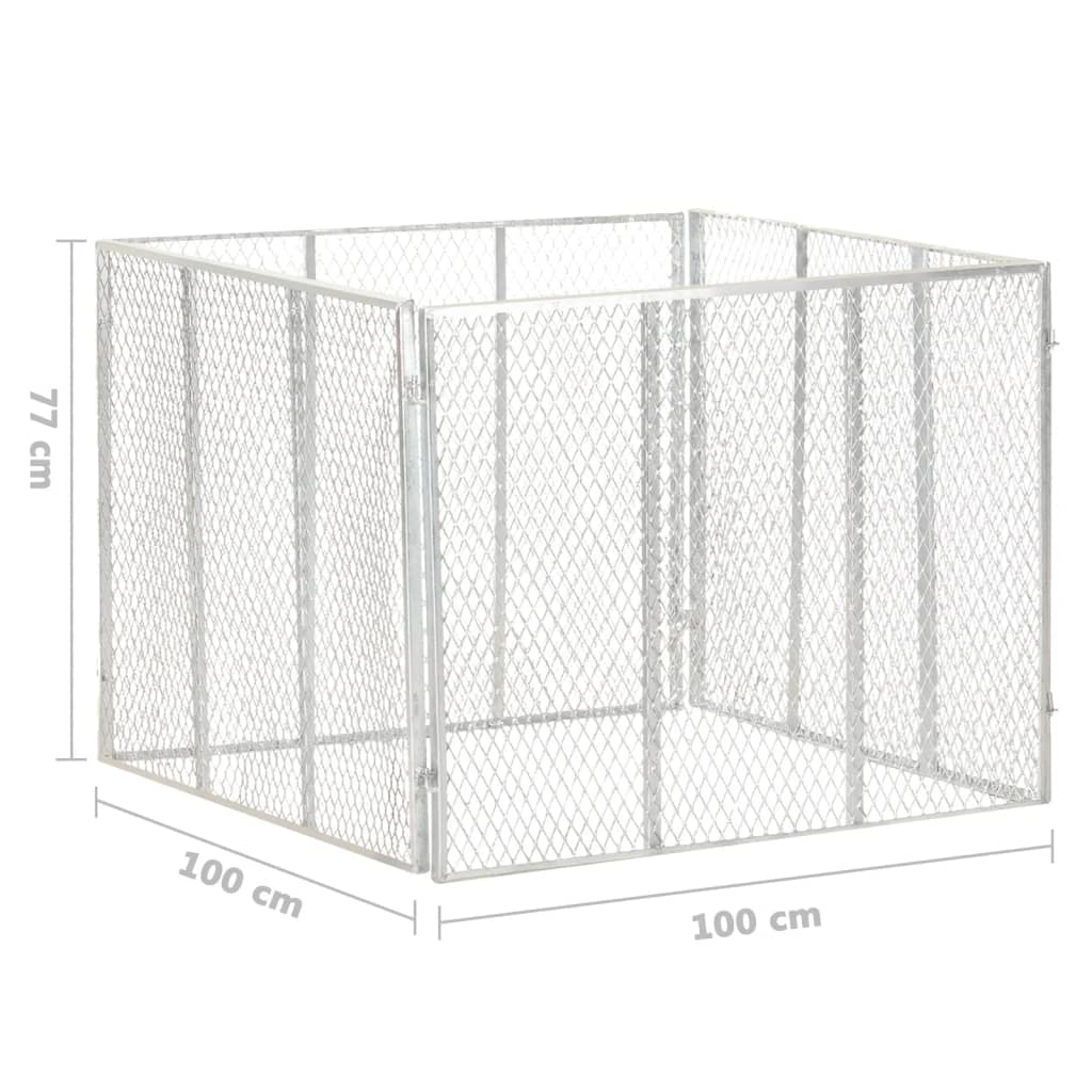 vidaXL Garden Composter 100x100x77 cm Galvanised Iron
