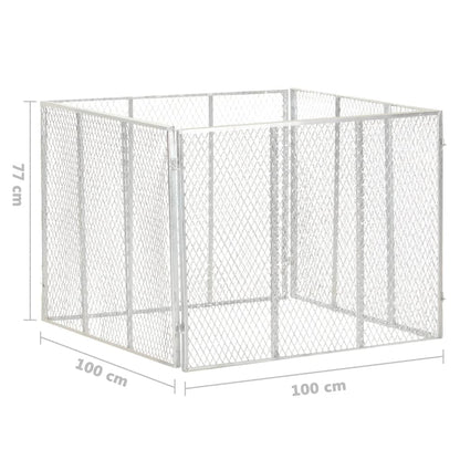 vidaXL Garden Composter 100x100x77 cm Galvanised Iron