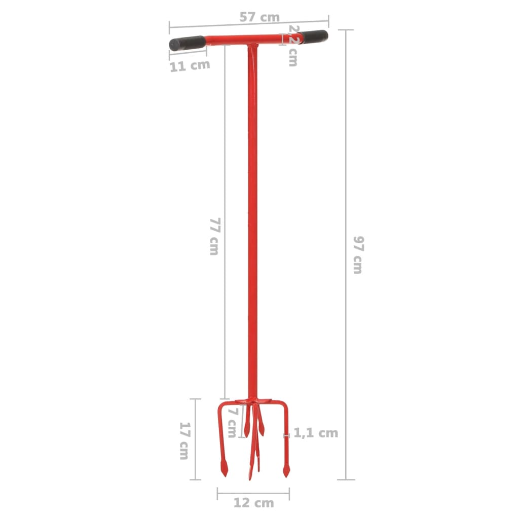 vidaXL Garden Claw Red Steel
