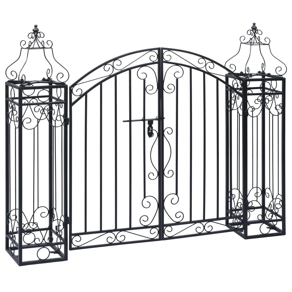 49419 vidaXL Ornamental Garden Gate Wrought Iron 122x20,5x100 cm