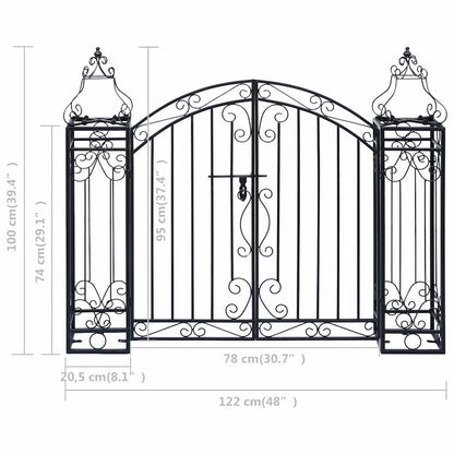 49419 vidaXL Ornamental Garden Gate Wrought Iron 122x20,5x100 cm