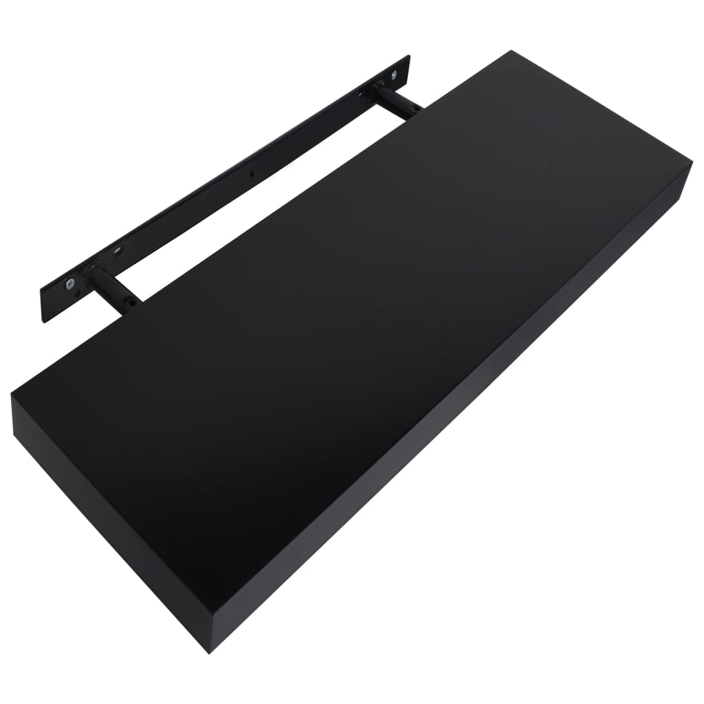 288200 vidaXL Floating Wall Shelves 2 pcs Black 40x20x3,8 cm