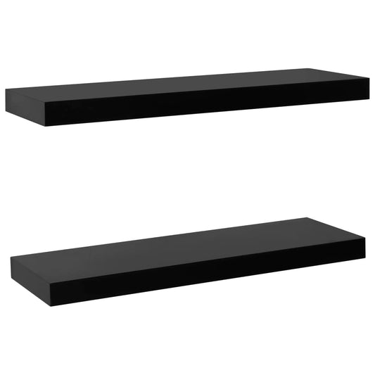 288201 vidaXL Floating Wall Shelves 2 pcs Black 60x20x3,8 cm
