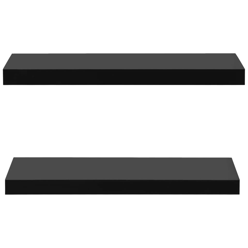 288201 vidaXL Floating Wall Shelves 2 pcs Black 60x20x3,8 cm