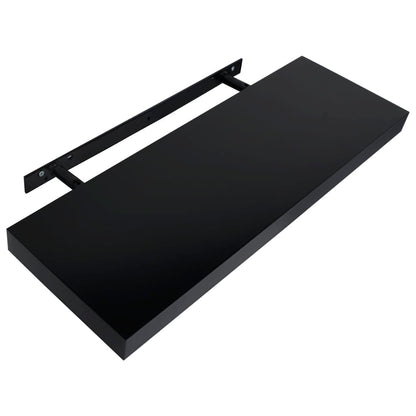 vidaXL Floating Wall Shelves 2 pcs Black 60x20x3.8 cm