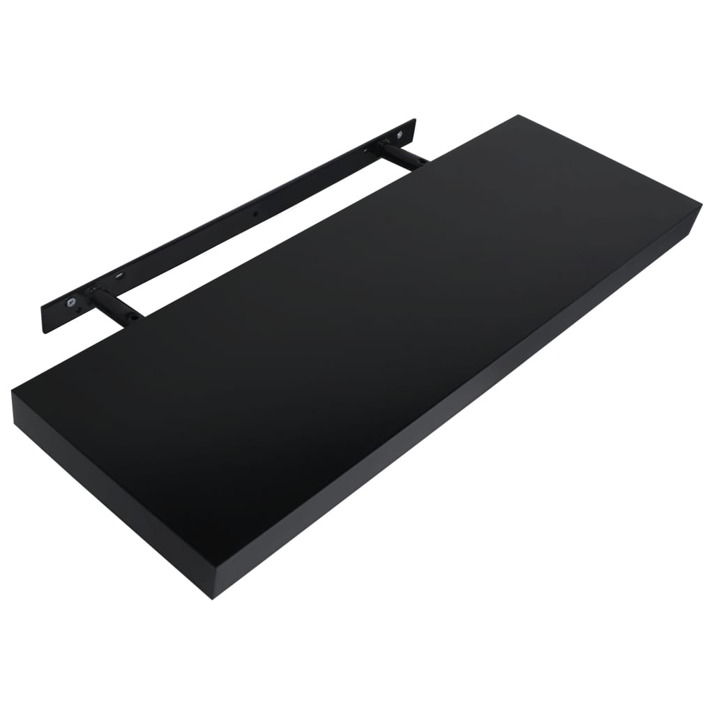 288202 vidaXL Floating Wall Shelves 2 pcs Black 80x20x3,8 cm