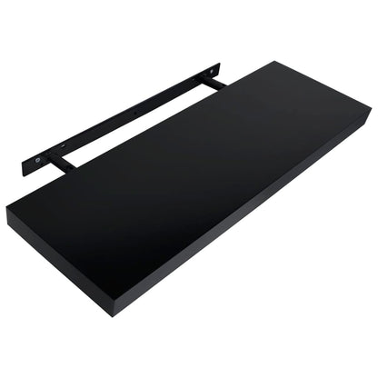 288202 vidaXL Floating Wall Shelves 2 pcs Black 80x20x3,8 cm