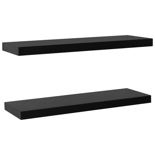 288203 vidaXL Floating Wall Shelves 2 pcs Black 100x20x3,8 cm