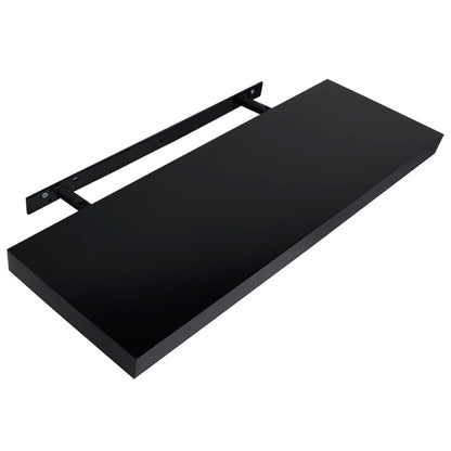 288203 vidaXL Floating Wall Shelves 2 pcs Black 100x20x3,8 cm