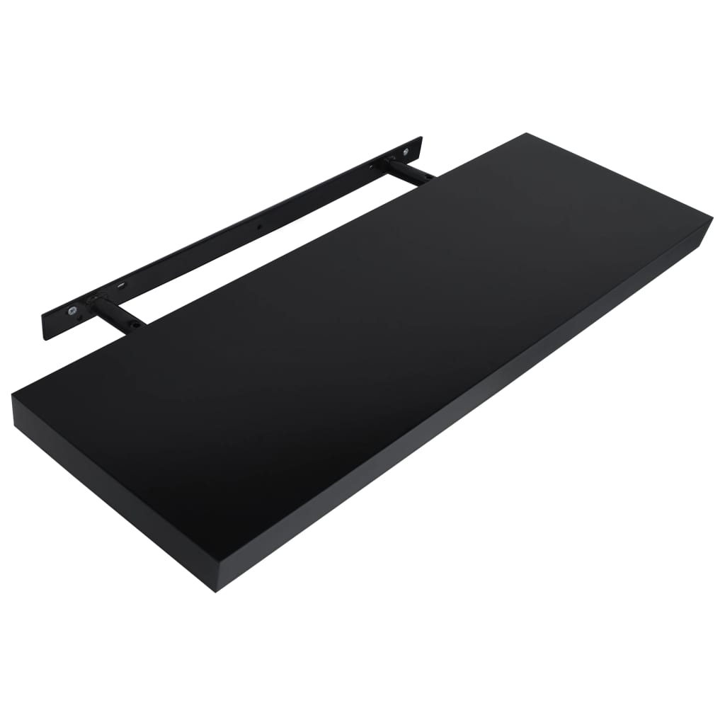 vidaXL Floating Wall Shelves 2 pcs Black 120x20x3.8 cm