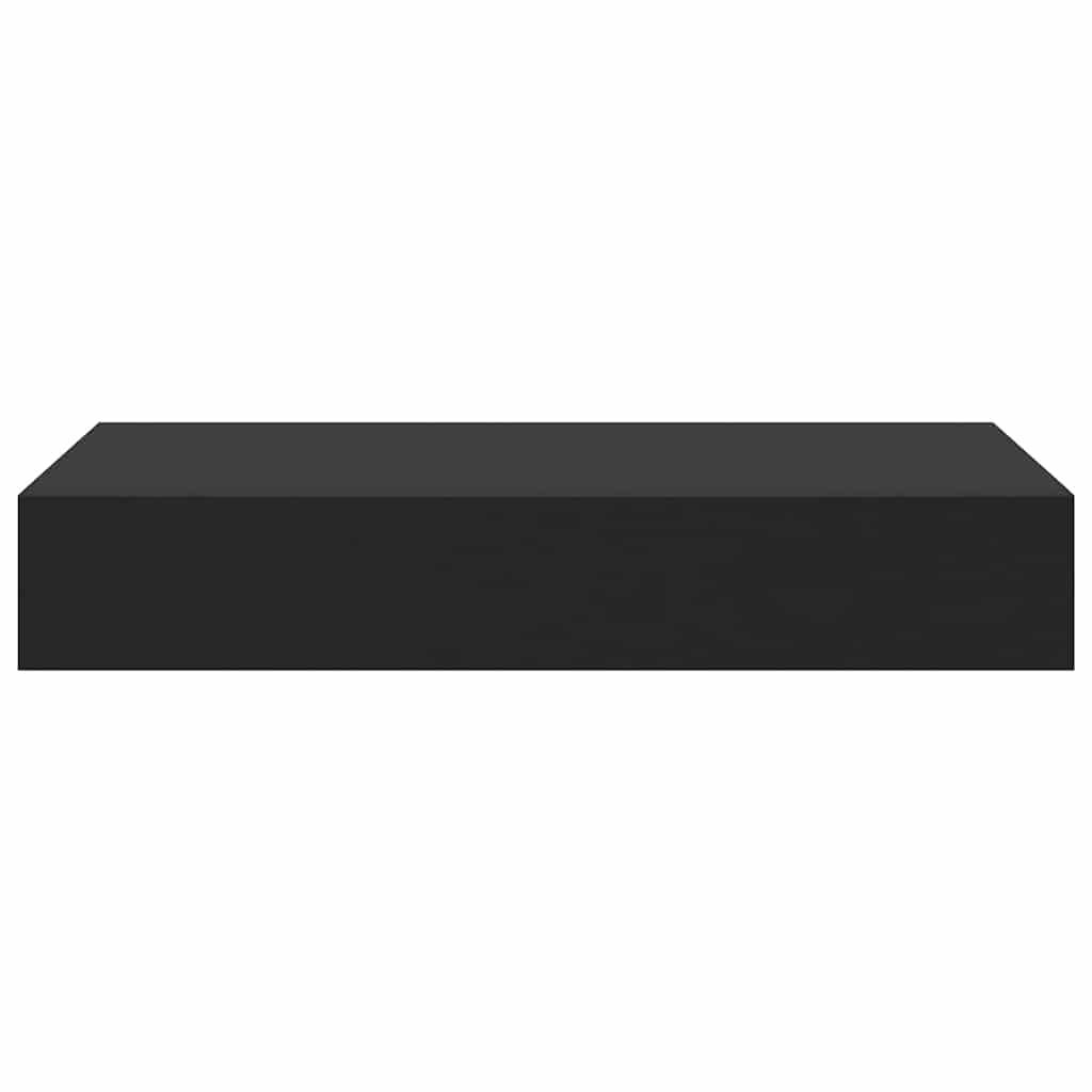 vidaXL Floating Wall Shelf with Drawer Black 48x25x8 cm