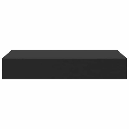 vidaXL Floating Wall Shelf with Drawer Black 48x25x8 cm