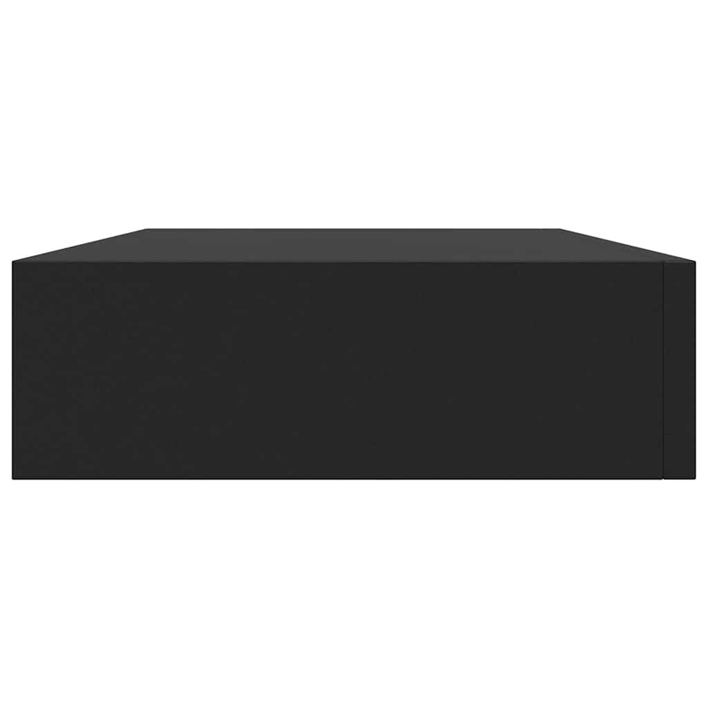 vidaXL Floating Wall Shelf with Drawer Black 48x25x8 cm