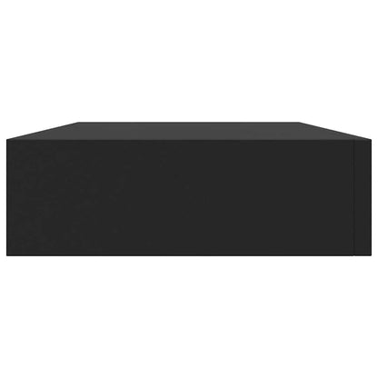 vidaXL Floating Wall Shelf with Drawer Black 48x25x8 cm