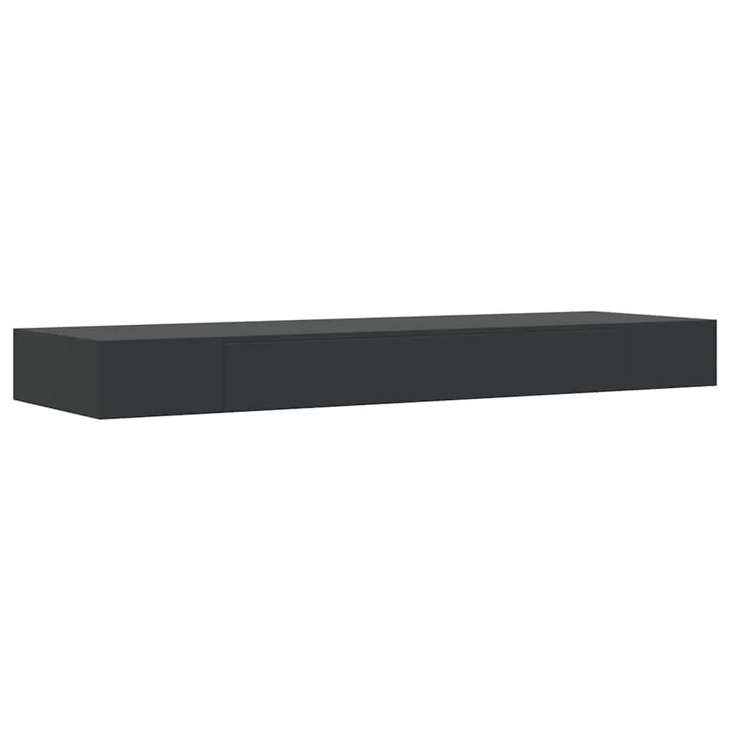 vidaXL Floating Wall Shelf with Drawer Black 80x25x8 cm