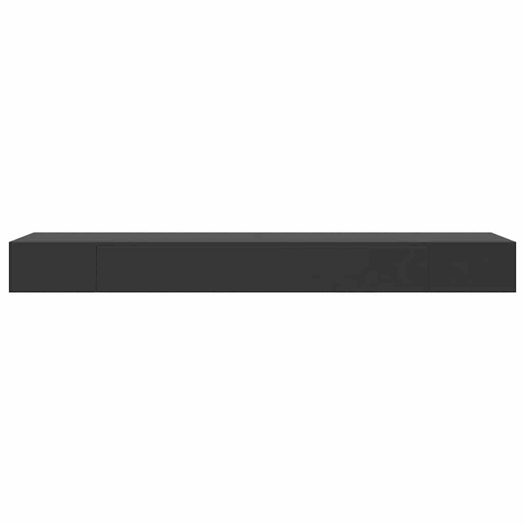 vidaXL Floating Wall Shelf with Drawer Black 80x25x8 cm