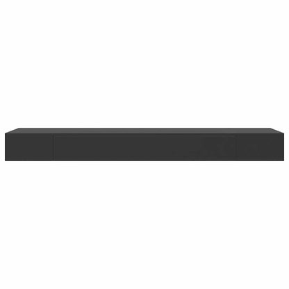 vidaXL Floating Wall Shelf with Drawer Black 80x25x8 cm