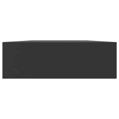 vidaXL Floating Wall Shelf with Drawer Black 80x25x8 cm
