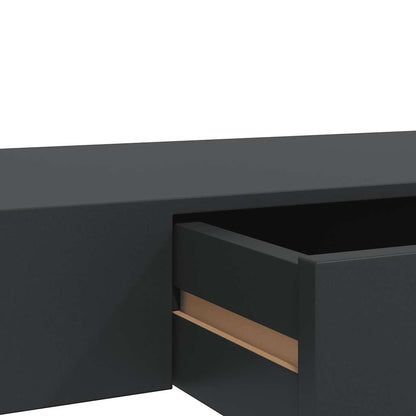 vidaXL Floating Wall Shelf with Drawer Black 80x25x8 cm