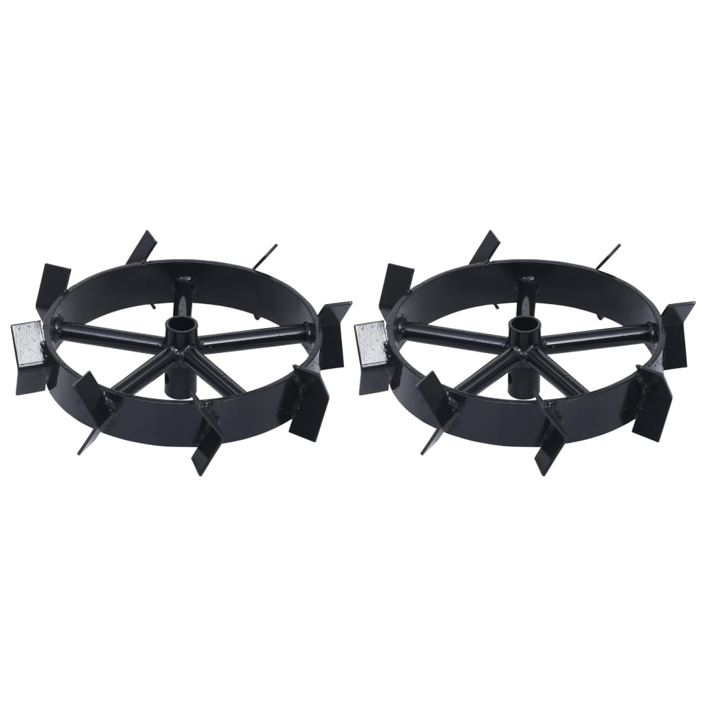 vidaXL Metal Wheels for 6.5 HP Petrol Tiller 2 pcs