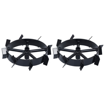 vidaXL Metal Wheels for 6.5 HP Petrol Tiller 2 pcs