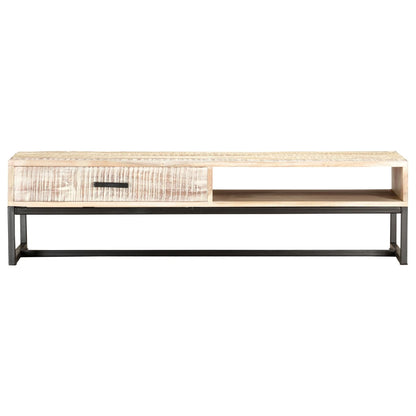 287329 vidaXL Coffee Table White 117x50x30 cm Solid Acacia Wood