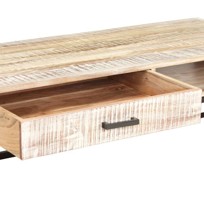 287329 vidaXL Coffee Table White 117x50x30 cm Solid Acacia Wood