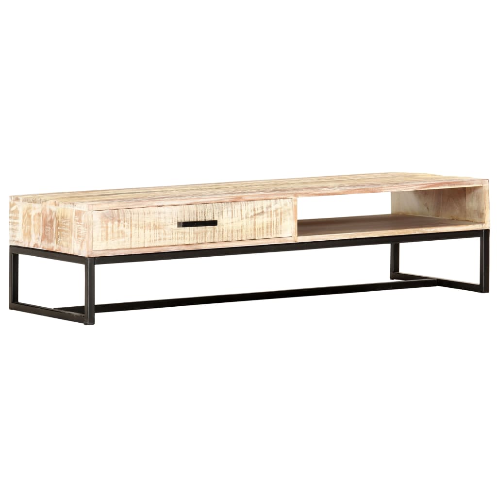 287329 vidaXL Coffee Table White 117x50x30 cm Solid Acacia Wood
