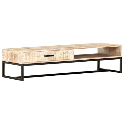 287329 vidaXL Coffee Table White 117x50x30 cm Solid Acacia Wood