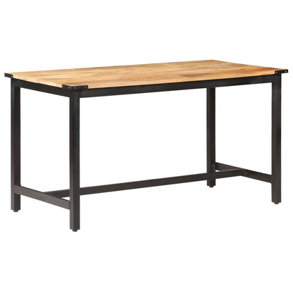 vidaXL Dining Table 140x70x76 cm Solid Rough Mango Wood