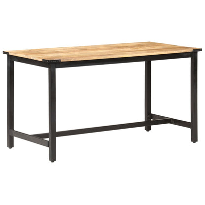 vidaXL Dining Table 140x70x76 cm Solid Rough Mango Wood