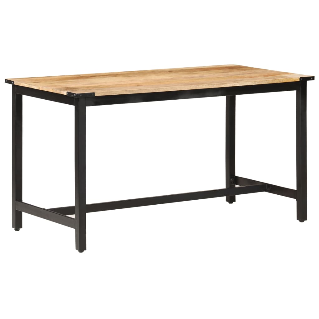 vidaXL Dining Table 140x70x76 cm Solid Rough Mango Wood