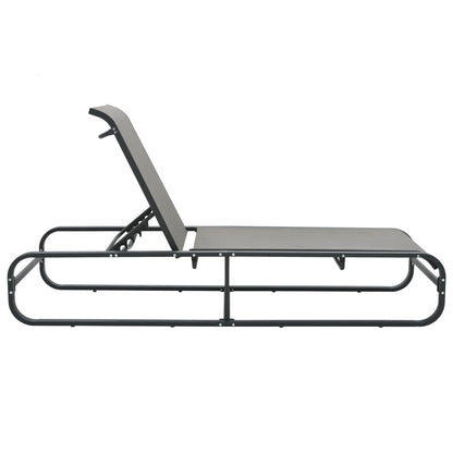 vidaXL Sun Lounger | Grey | Aluminium and Textilene | Standard