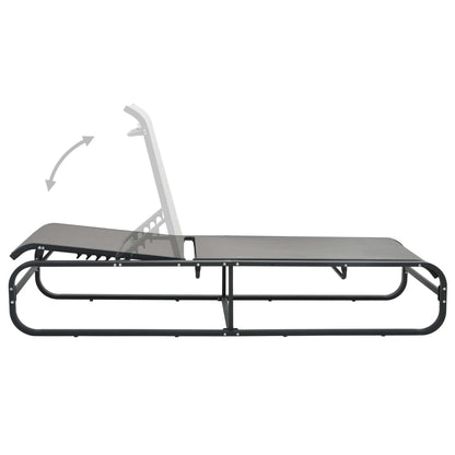 vidaXL Sun Lounger | Grey | Aluminium and Textilene | Standard