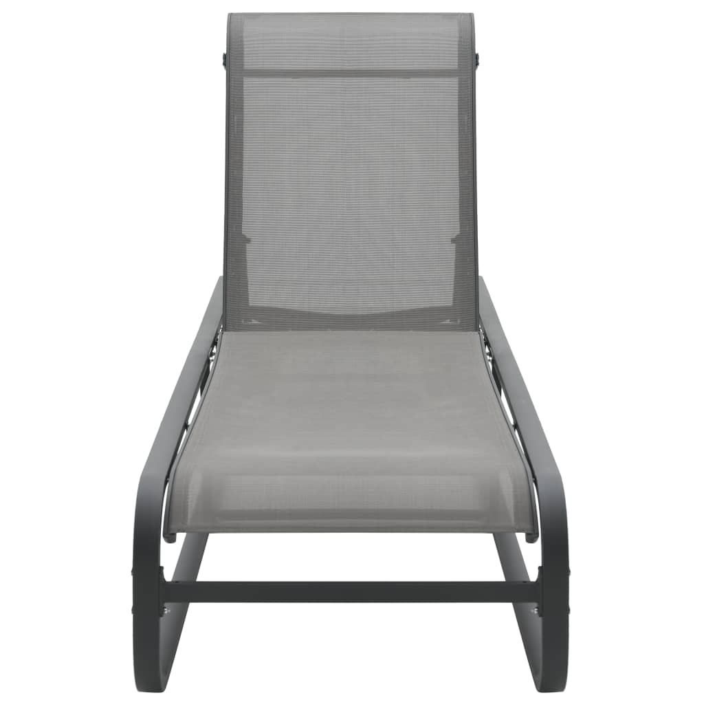 vidaXL Sun Lounger | Grey | Aluminium and Textilene | Standard