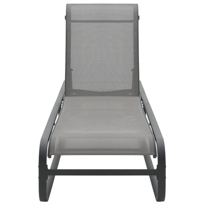 vidaXL Sun Lounger | Grey | Aluminium and Textilene | Standard