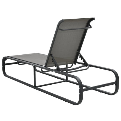 vidaXL Sun Lounger | Grey | Aluminium and Textilene | Standard
