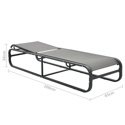 vidaXL Sun Lounger | Grey | Aluminium and Textilene | Standard