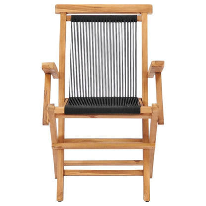 vidaXL Garden Chair | Set of 2 | Black with wooden frame