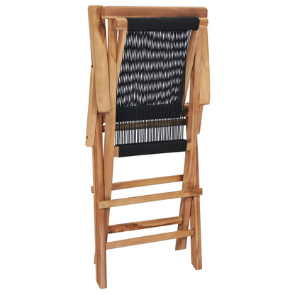 vidaXL Garden Chair | Set of 2 | Black with wooden frame